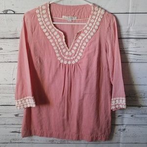 🔥SALE🔥 Boden Linen Embroidered Pink Tunic Size 8
